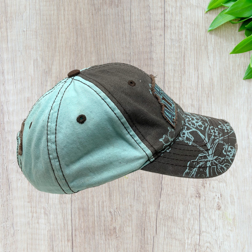 Jason Aldean Autographed Distressed Patch Hat Cap Blue Brown Floral Snapback - Picture 2 of 11